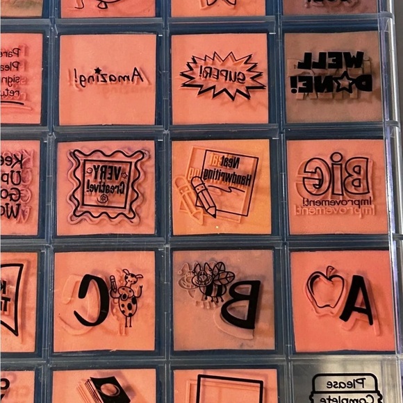 Set of 29 Teacher Stamps with Case - Picture 4 of 4